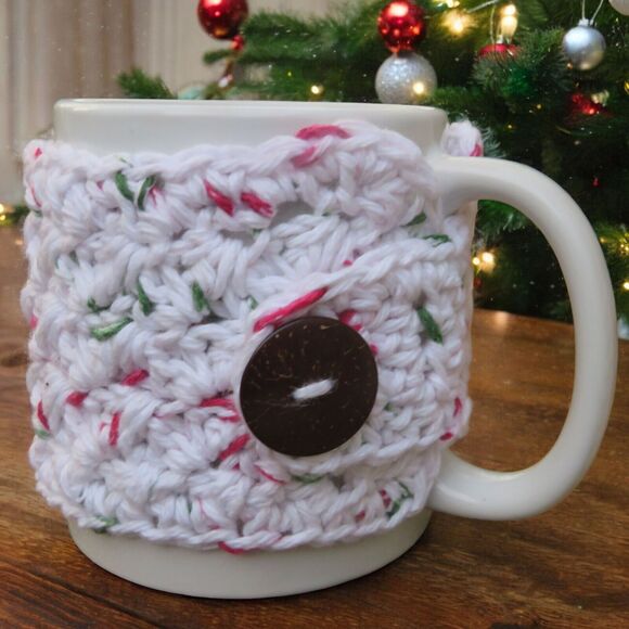 Crocheted Cup Cozy Handmade Coffee Mug or Tea Warmer - Picture 1 of 5